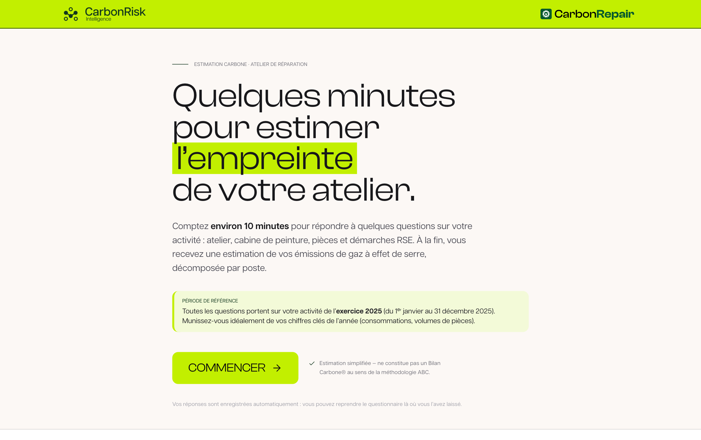 Outil d’estimation CarbonRepair